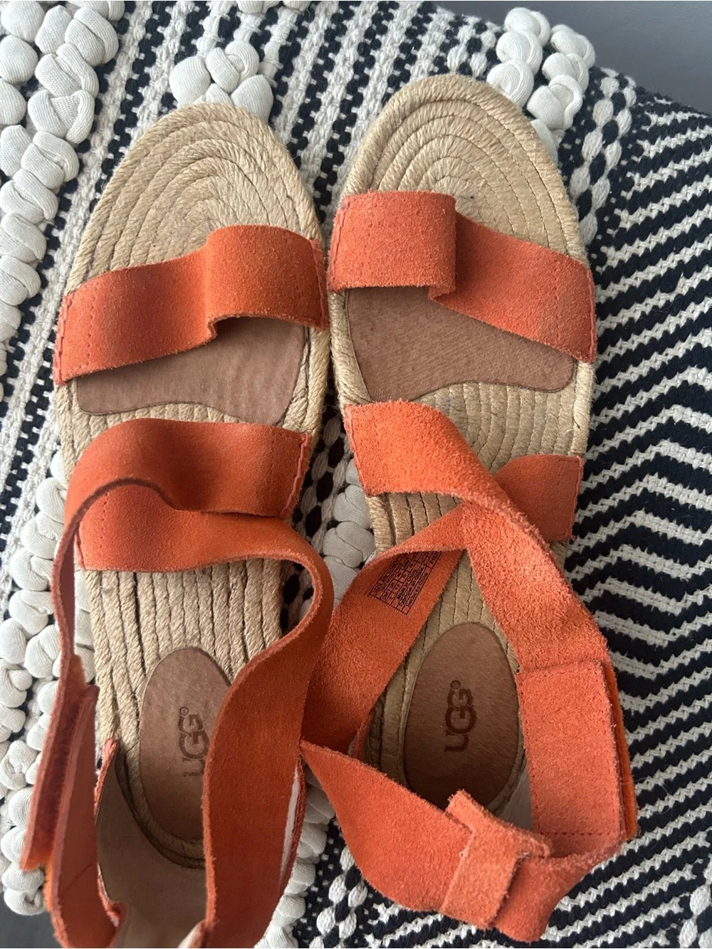 UGG Women’s Orange Suede Espadrille Sandals